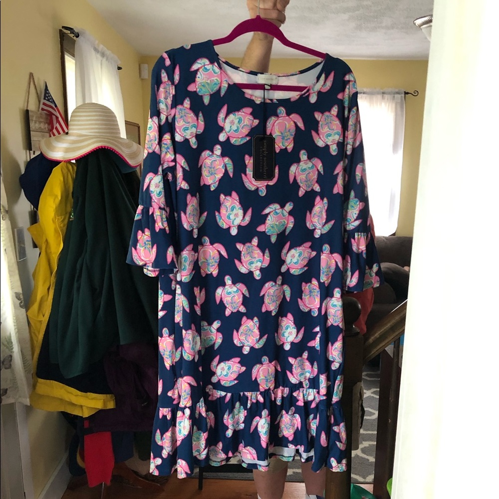 Simply Southern tunic dress turtles 2xl